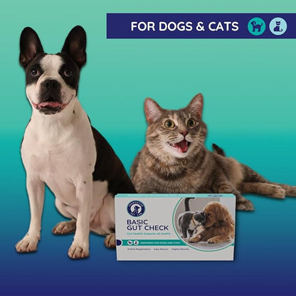 Basic Gut Check - at-Home Gut Microbiome Health Test for Cats and Dogs - Complete Digestive Health Analysis- Easy Process & Digital Results