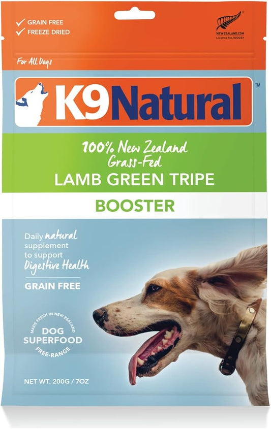 K9 Natural - Grain Free Freeze Dried Dog Food Supplement Booster - Lamb Green Tripe, 7oz