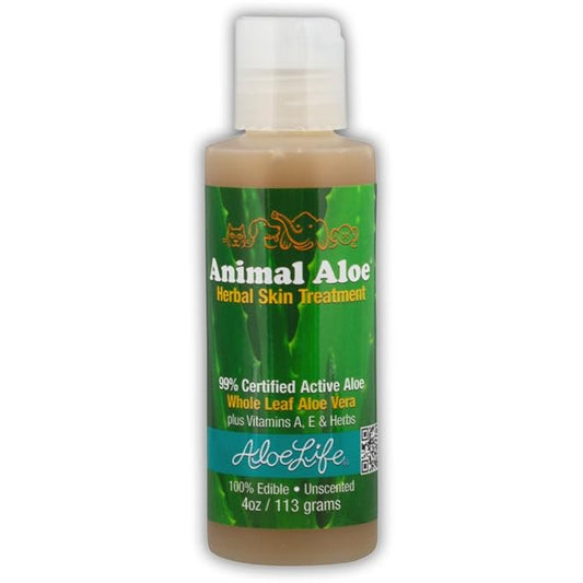 Aloe Life - Animal Aloe, Pet-Safe Digestive Aid & Skin Treatment Gel, Helps to Soothe Hotspots, Flea Bites & Irritation, Supports Your Pet’s Digestive Health & Overall Wellness, Fragrance-Free (4 oz)