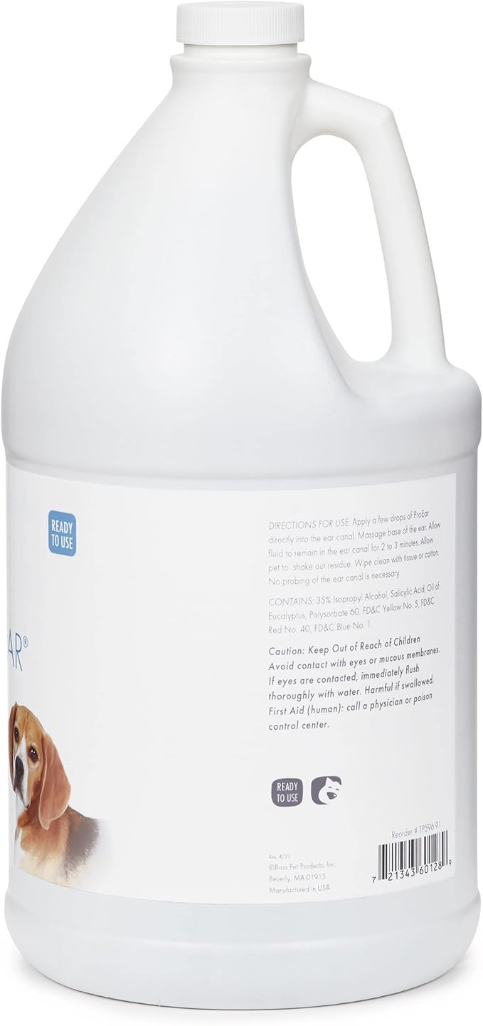Top Performance ProEar Professional Medicated Ear Cleaners — Versatile and Effective Solution for Cleaning Dog Ears, Gallon