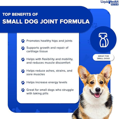 LIQUIDHEALTH 2 Oz Dog Glucosamine Drops Joint Juice, Chondroitin Hip and Joints Relief Vitamin Supplement Formula, Hyaluronic Acid - Small Dogs Canines Puppies - (2 Pack)