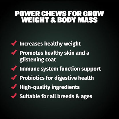 Bully Max Dog Weight Gainer Chews - High Calorie Health Supplement for Healthy Weight Gain, Immunity & Digestive Health for All Breeds & Ages - 2 Packs, 75 Soft & Tasty Chews per Pack