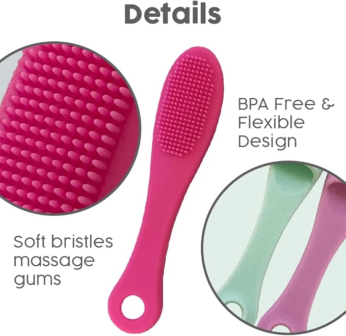 Silicone Dog Toothbrush, Ergonomic Dog Tooth Brush with Improved Design, Cat Finger Toothbrush for Pet Dental Care, Finger Brushes Suitable for Small Breeds, Puppies and Cats (Pack of 3)