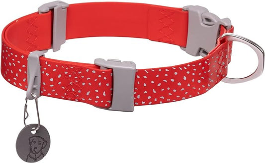 Ruffwear, Confluence Dog Collar, Waterproof and Stink Resistant, Red Sumac, 20"-26"