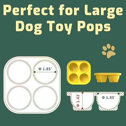 Frozen Treat Tray Mold, Freezable Fillable Rubber Molds Freeze Refill Treats for Treat Dispensing Dog Toy, Treat Dispensing Refillable Homemade Freezable Dog Food, Yellow