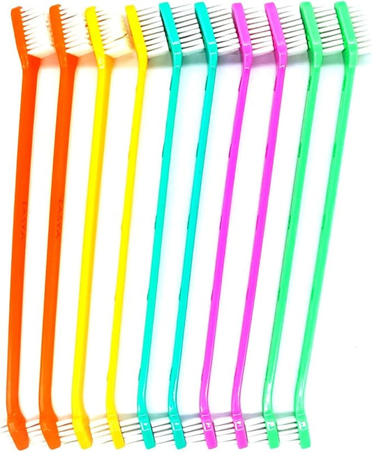 Double Headed Pet Dog Toothbrush for Small Dogs/Soft Bristles Puppy Long Handle Tooth Brush Dogs Teeth Cleaning/Bulk Toothbrushes Dental & Oral Care… (MIXED10)