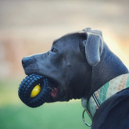 Pet Qwerks X-Tire Ball Dog Toys - Animal Sound Interactive Chew Toy - Medium
