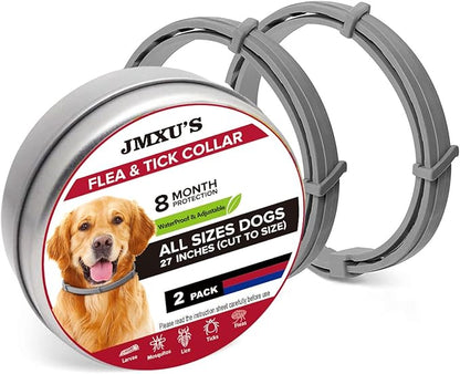 Flea and Tick Collar for Dogs, Flea and Tick Prevention for Dog, 27 Inch, 16 Month Protection, 2 Pack