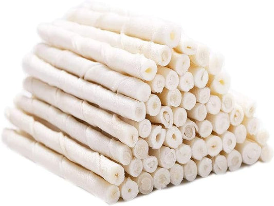 MON2SUN Dog Rawhide Twist Sticks Natural 5 Inch Thin Sticks Rawhide Chews Dog Treats for Puppy and Small Dogs 60 Count