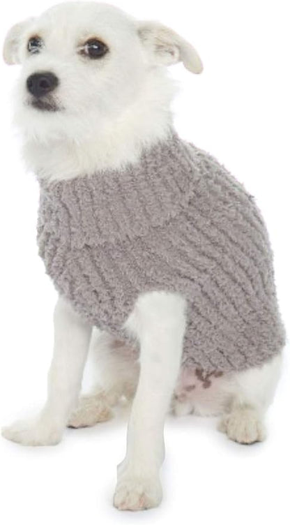 Barefoot Dreams CozyChic Ribbed Pet Sweater, Dog Clothes-Warm Gray