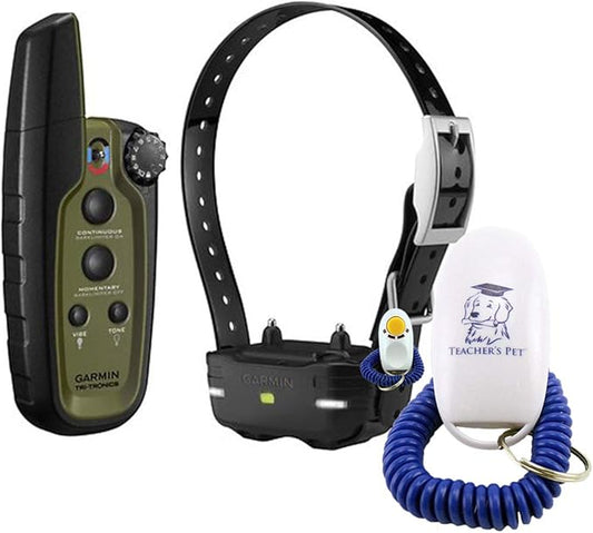 Garmin Delta Sport Pro Hunting Dog Collar Bundle - Water-Resistant, Long-Lasting Dog E-Collar + Handheld Device with Teacher's Pet Dog Training Clicker for Positive Reinforcement