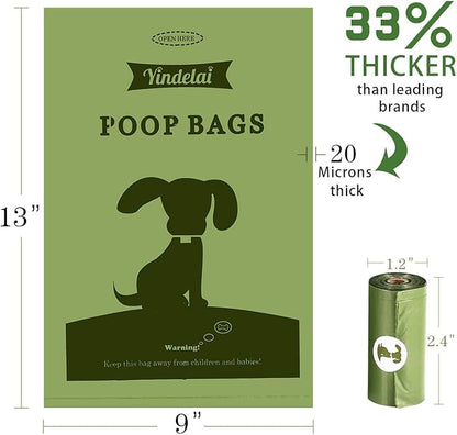Dog Poop Bag Biodegradable Scented: Leak Proof Dog Waste Bags With 1 Dispenser, Eco-Friendly Poop Bags 18 Rolls Refills -450 Counts