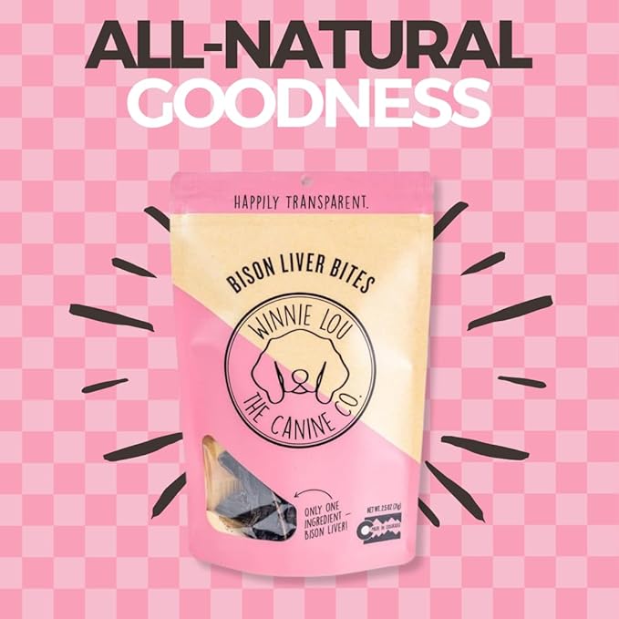 WINNIE LOU Jerky Organic Jerky Dog Treats Made in The USA – Human Grade Dog Treats – Dog Jerky Treats – All Natural Dog Treats – Healthy Dog Treats (Bison Liver Bites)
