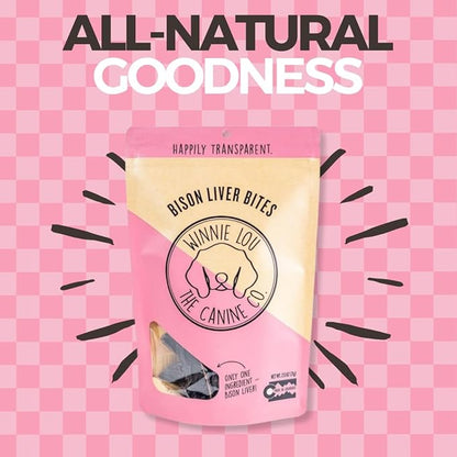 WINNIE LOU Jerky Organic Jerky Dog Treats Made in The USA – Human Grade Dog Treats – Dog Jerky Treats – All Natural Dog Treats – Healthy Dog Treats (Bison Liver Bites)