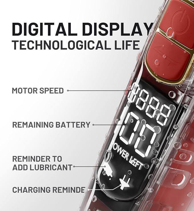 Dog Clippers for Grooming Professional, Low Noise and 3-Speed Digital Display Dog Trimmer for Grooming, Waterproof and Cordless Dog Hair Clippers