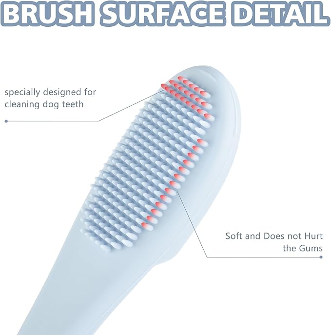 Dog Finger Toothbrush 2 Pack Dog Tooth Brushing Kit Pet Finger Brush Puppy Toothbrush with Food Grade Silicone for Small Medium and Large Dogs Effective Teeth Cleaning