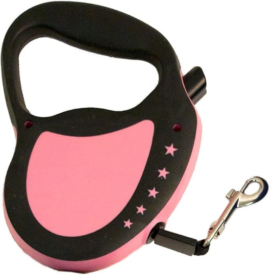 Hyper Pet Retractable Dog Leash, 16 ft. Walking Leash for Dogs up to 40 lbs., Medium, Pink