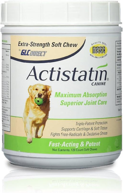 Canine Large Dog Soft Chews, 120ct – Patented Extra-Strength Joint, Cartilage, Soft Tissue Supplement: Glucosamine, Chondroitin, Manganese, MSM, L-Carnitine – High Absorption, Fast Results