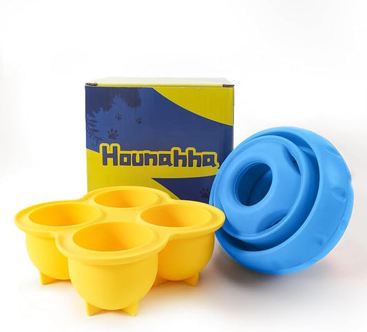 Freezable Fillable Dog Toy: Long-Lasting Rubber Chew Toy with Silicone Treat Tray, Distracts Your Pup from Boredom, Reusable & Dishwasher Safe, for Large Dogs 25lbs+, Blue