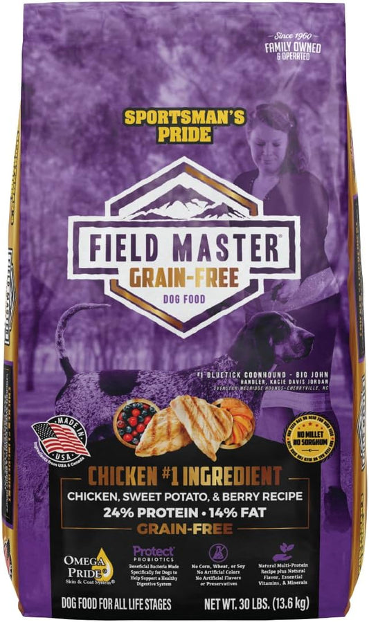 Field Master Grain-Free Chicken, Sweet Potato, & Berry Recipe Dry Dog Food, 30-lb Bag