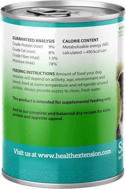 Health Extension Wet Dog Food, Gluten and Grain-Free, Healthy Natural Food Canned for Puppies, Salmon Recipe (12.5 Oz / 362 g) (Pack of 12)