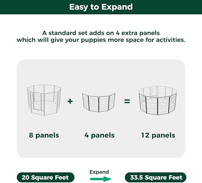 FXW Rollick Dog Playpen for Yard, RV Camping│Patented, 45 inch 4 Panels
