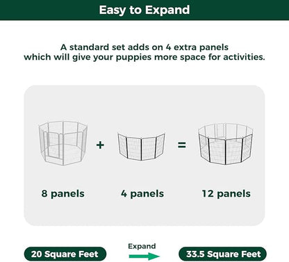 FXW Rollick Dog Playpen for Yard, RV Camping│Patented, 45 inch 4 Panels