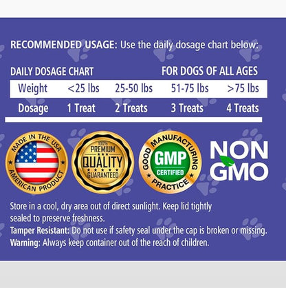 Jack & Milo Turmeric for Dogs Anti Inflammatory, Hip, and Joint Supplement Dogs - Dog arthritis Pain Relief, Support for Mobility & Wellness, USA Made-GMP Certified, Non-GMO, 120 Tablets
