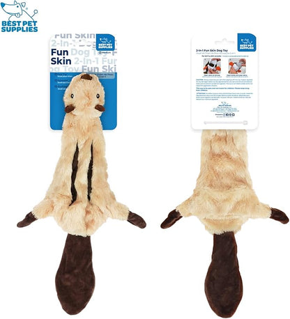 Best Pet Supplies Stuffing Free Squeaky Dog Toys for Small Dogs, Medium Dogs, and Large Dogs, Durable, Best Dog Chew Toy for Teething Puppy, Indoor Play, Holds Plastic Bottle - Squirrel, Medium