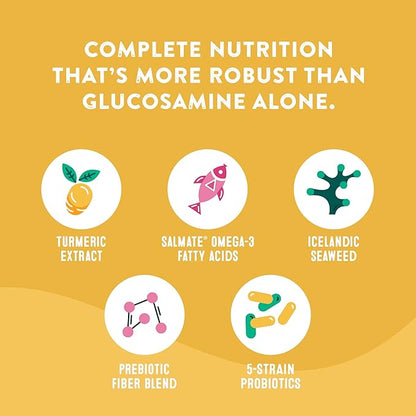Hip & Joint Supplements for Dogs | Probiotic & Prebiotic Benefits with Wild Salmon Omega 3s to Help Your Dog Reach New Heights | All Breeds and Sizes | 120 Count