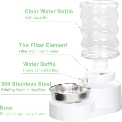 Sfozstra Automatic 3L Pet Water, Cat Feeder, Pet Feeding Bowl, 3L Large Capacity Automatic Water Dispenser, 100% BPA-Free, Gravity Pet Water Dispenser,Cat Water Food