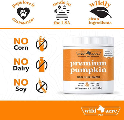 Pumpkin Powder for Dogs - No More Diarrhea or Scoots! - Digestive Puree Treat or Food Topper - Fiber Supplement for Dogs with Prebiotics Pumpkin for Dogs, 8oz