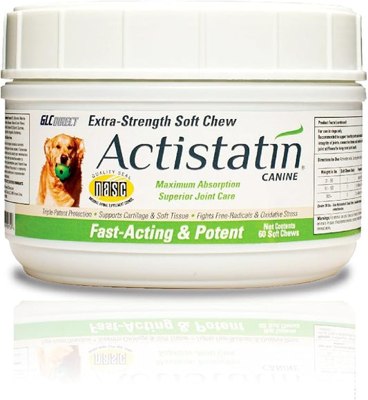 Canine Large Dog Soft Chews, 60ct – Patented Extra-Strength Joint, Cartilage, Soft Tissue Supplement: Glucosamine, Chondroitin, Manganese, MSM, L-Carnitine – High Absorption, Fast Results