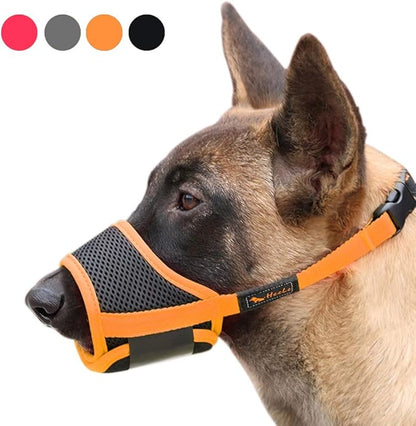 HEELE Dog Muzzle,Soft Nylon Muzzle Anti Biting Barking Chewing,Air Mesh Breathable Drinkable Adjustable Loop Pets Muzzle for Small Medium Large Dogs 4 Colors 4 Sizes XL