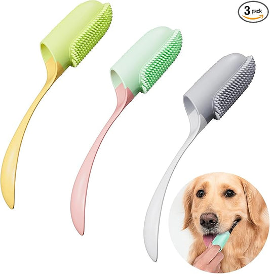 Dog Toothbrush 3 Pcs, Finger Toothbrush Dental Care for Pet, Toothbrush for Dogs Teeth Cleaning Suitable for Medium and Large Dogs
