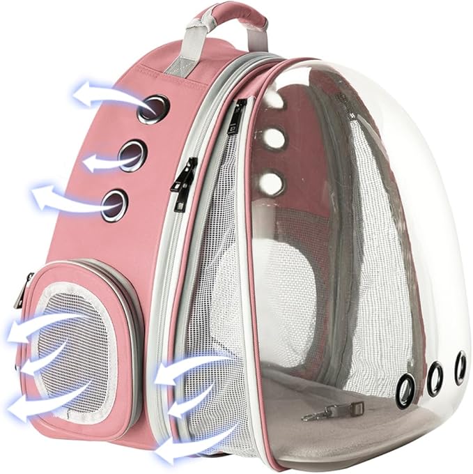 Front Expandable Cat Backpack Carrier, Fit up to 20 lbs, Space Capsule Bubble Window Pet Carrier Backpack for Large Fat Cat and Small Puppy