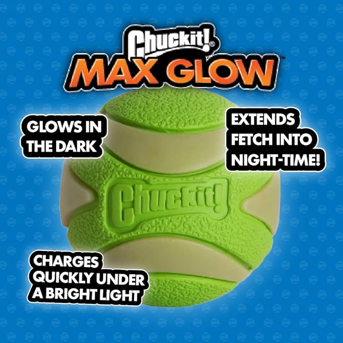 Chuckit Max Glow Paraflight Flying Disc Dog Toy, Large (9.75"), Green And White