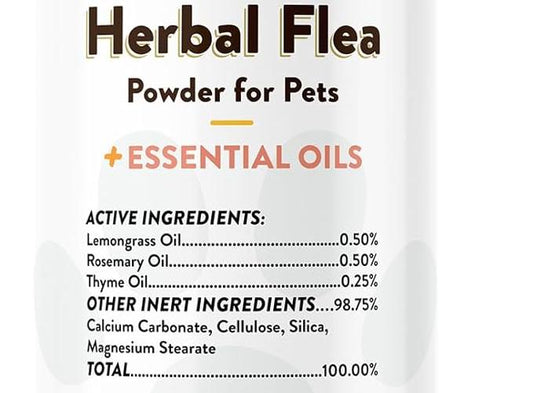 NaturVet – Herbal Flea Plus Essential Oils – Essential Oils Help to Keep Fleas Away– Deodorizes with a Fresh Herbal Fragrance – for Dogs & Cats – 4 oz Powder