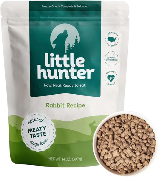 Freeze Dried Fresh Dog Food Raw Rabbit Recipe - Picky Eater-Approved Limited Ingredient Dog Food for All Stages - High Protein, Small Batch, Grain Free Raw Dog Food, 15 oz