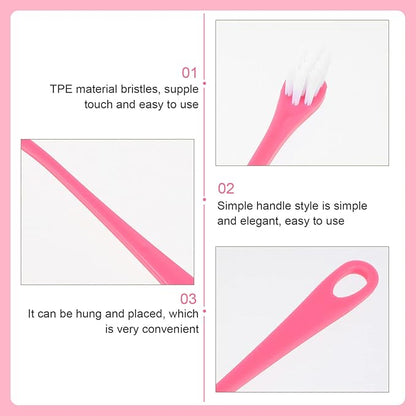 Mipcase Dog Cat Toothbrush 2Pcs Long Handle Pet Toothbrushes Soft Bristles Cat Dental Care Dog Teeth Cleaning Toothbrush for Pet Puppy Kitten Pink