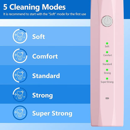 Dog Plaque Remover for Teeth,Pet Ultrasonic Tooth Cleaner,Teeth Cleaning Kit -Tartar Remover for Teeth Stains for Dogs and Cats (Pink)