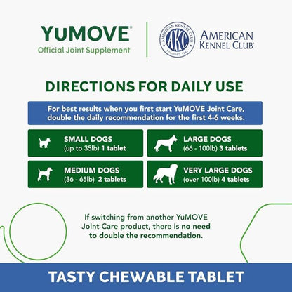 Senior Dog Tablets | Higher Strength Hip and Joint Supplement for Dogs with Glucosamine, Hyaluronic Acid, Green Lipped Mussel | Dogs Aged 8+ | 120 Tablets