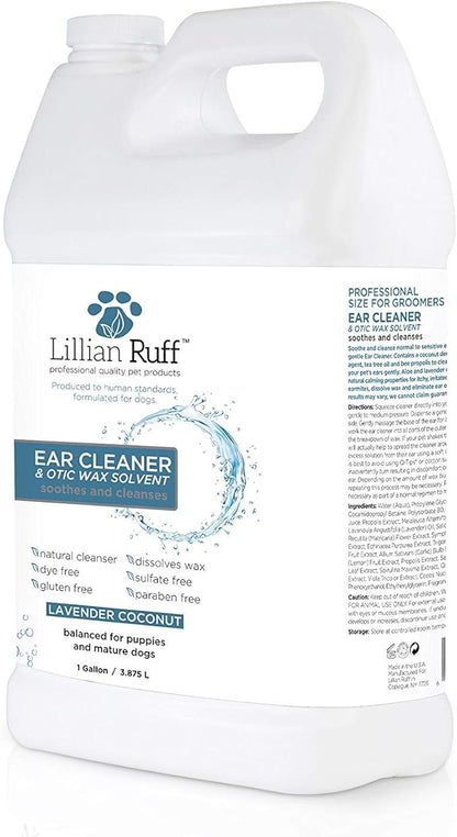 Lillian Ruff Ear Cleaner & Otic Rinse for Sensitive Ears: Alcohol Free Dog Ear Wash with Alo+H6+F6:K28F6:N29