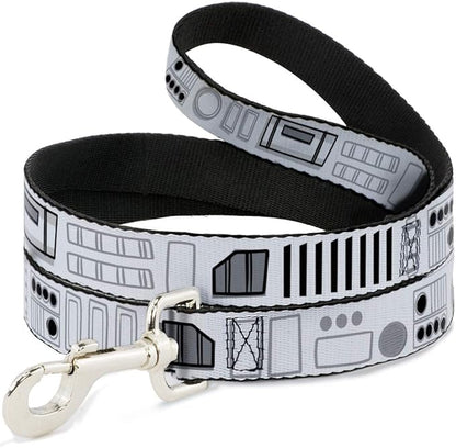 Star Wars Pet Leash, Dog Leash, Star Wars Stormtroopers Utility Belt Bounding White Grays, 4 Feet Long 1.5 Inch Wide