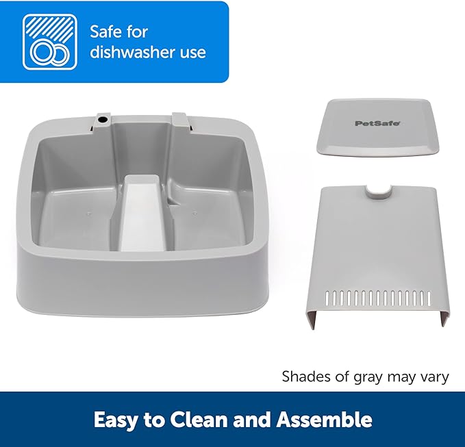 PetSafe Drinkwell Cat Water Fountain - Automatic Dog Water Bowl - Great for Multiple Pets - Pump and Water Filter Included - Dishwasher Safe - Easy Clean Pet Dish - Water Dispenser - 1/2 Gallon/64 oz