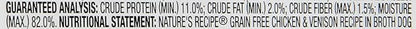 Nature's Recipe Grain Free Wet Dog Food, Chicken and Venison Recipe in Broth, 2.75-Ounce Cups (Pack of 12)