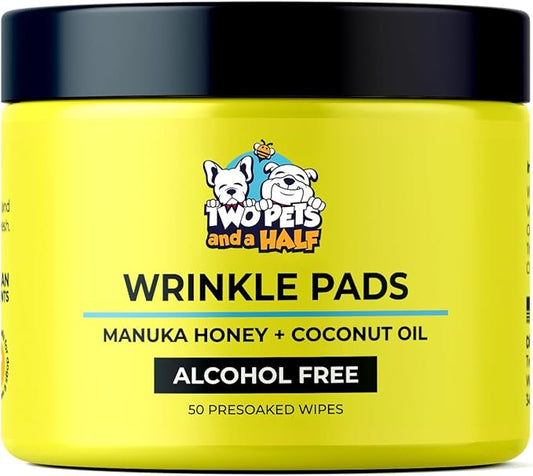 Wrinkle Wipes for English Bulldog,French Bulldog,Pug(Alcohol Free)- Dog Face Wipes For Wrinkles,Tail Pockets- Wrinkle Wipes Frenchie Bulldog. Say Bye to Rash Using It With Wrinkle Paste For Bulldogs