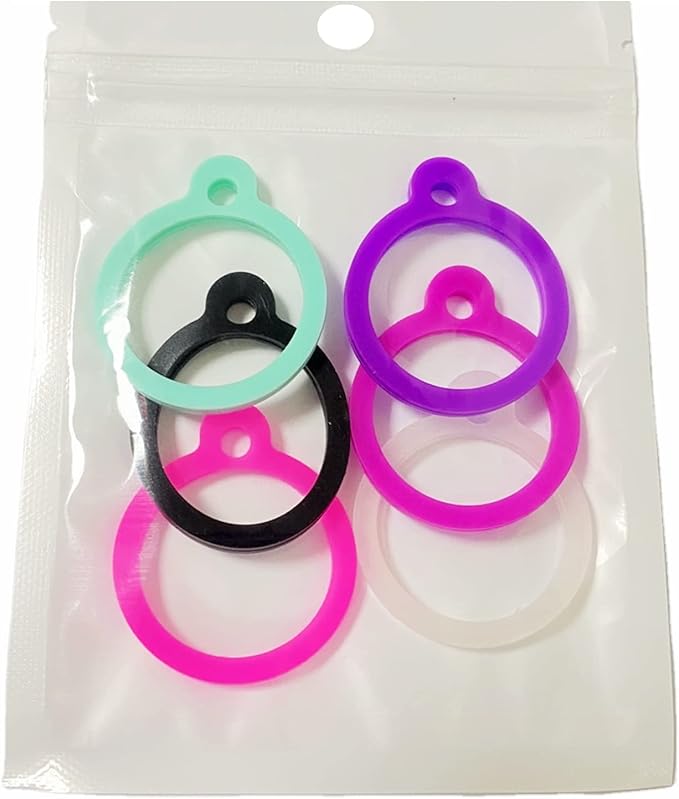 6 Pack Silicone Circle Dog tag Silencer Quiet Noisy pet tag Sleeve Round Personalized pet ID Tags Protector Lightweight pet tag Silencer with 6 Colors