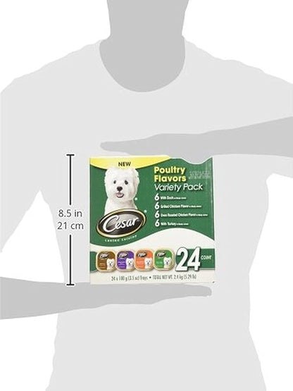 CESAR Classics Adult Wet Dog Food Variety Pack - Poultry 3.5 oz. (Pack of 24) (1)