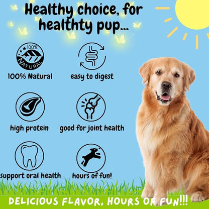 BULLYSTICKS & MORE 5-6" Beef Cheek Rolls for Dogs (Bully Bites Dusted - 3 Count) - Beef Cheek Bones for Dogs - Dog Parents Choice - Premium No Hide Rolls